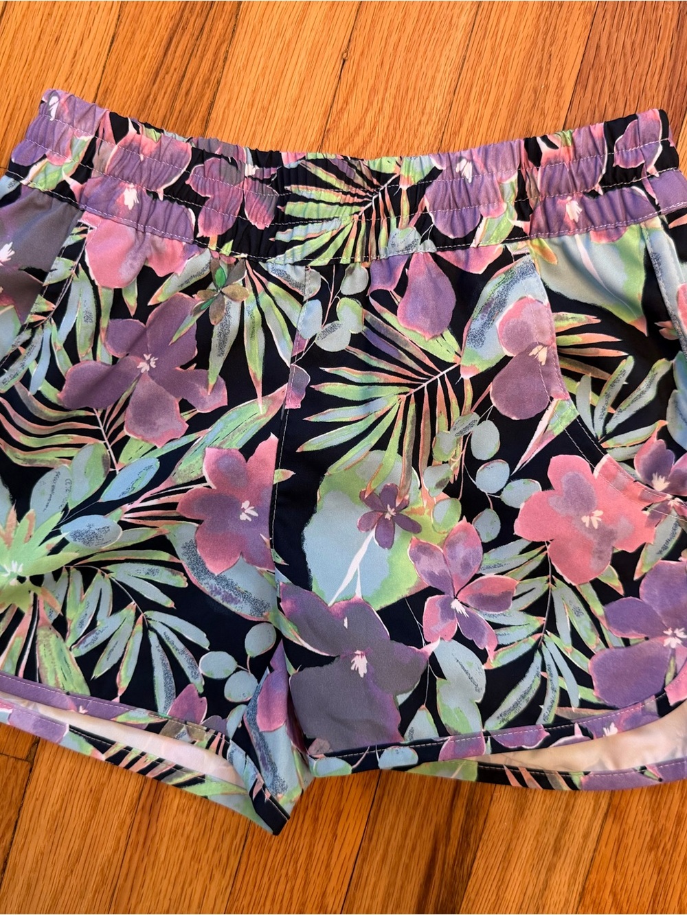 Tropical Print Kid’s Shorts - Pink & Purple - Columbia